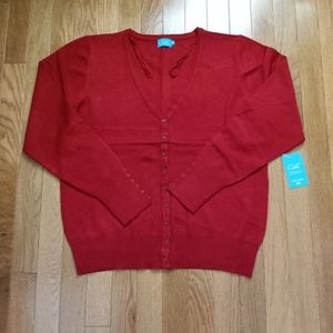 Cielo Jeans burgundy v neck cardigan Size 1 XL